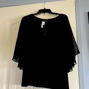 Black sheer sleeve top. Never worn